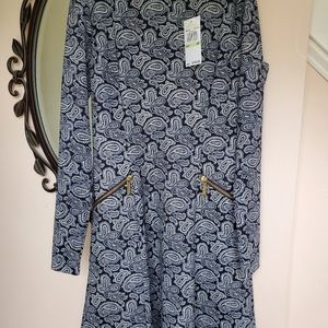 Michael Kors Navy Paisley Dress NWT